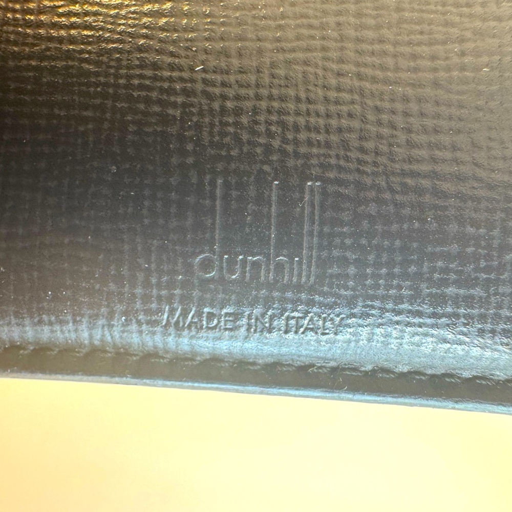 Dunhill Bifold Wallet Black Leather W Embossed Logo & Coin Pouch AUTHENTIC EUC - Picture 12 of 16